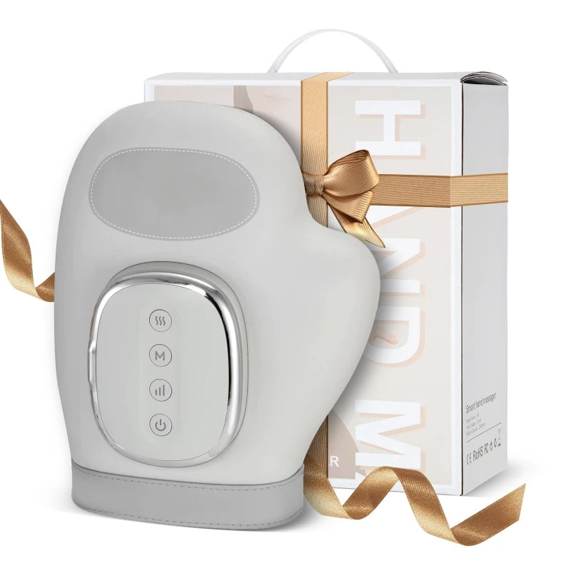 5-Level Electric Hand Massager Hot Compress Massager Air Compression Vibration Massage for Finger Palm Fatigue Relieve