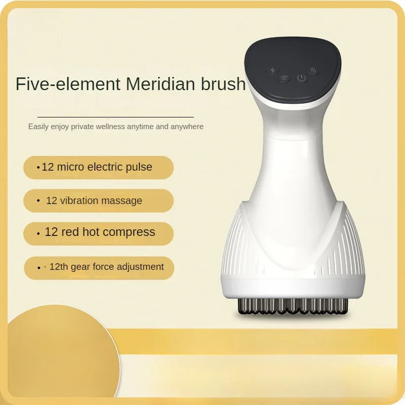 Electric Meridian Brush Massage Tool Abdominal Rubbing Scraping Shoulder Neck Vibration Red Light Clearing Whole Body Massage
